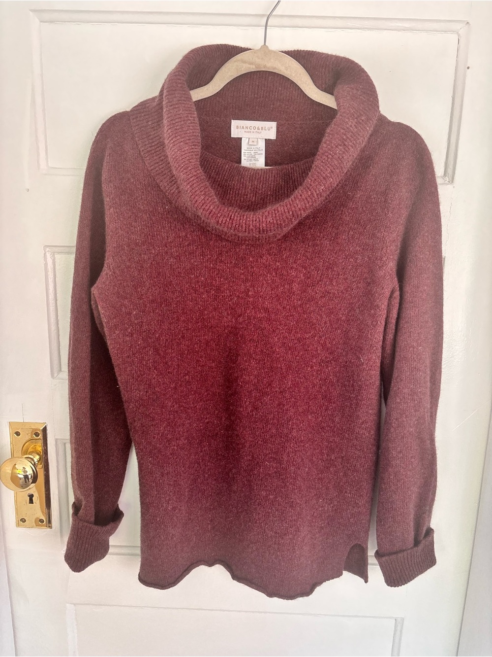 Women's Burgundy Cowl Neck Sweater